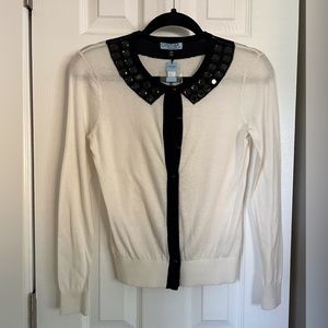 NWT CYNTHIA by CYNTHIA ROWLEY Women’s (Size XS) beaded collar sweater
